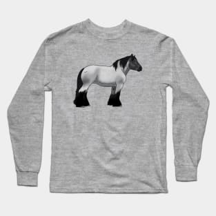 Grey Ardennes draft horse, grey horse, roan horse Long Sleeve T-Shirt